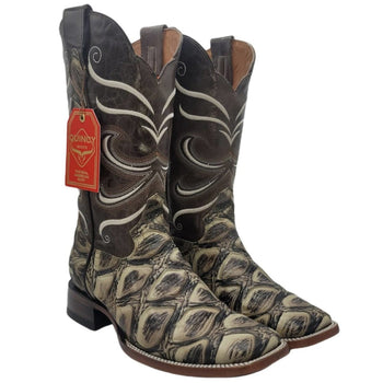 Botas de Pescado Africano Grabado Horma Rodeo Cuadrada - Image 3