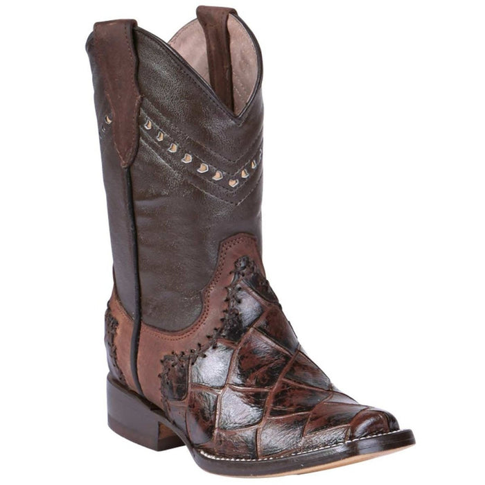 Botas de Pescado Imitacion Horma Rodeo para Niño Color Cafe GEN