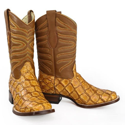 Botas de Pescado Pirarucu Original en Horma Rodeo Cuadrada LAB