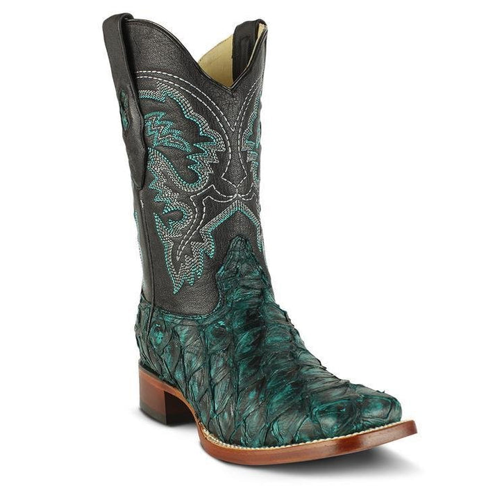 Botas de Pescado Pirarucu Original en Horma Rodeo Cuadrada