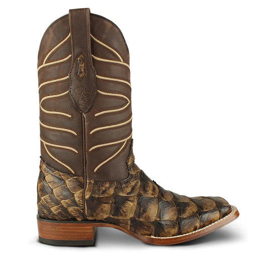Botas de Pescado Pirarucu Original en Horma Rodeo Cuadrada