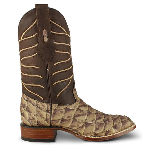 Botas de Pescado Pirarucu Original en Horma Rodeo Cuadrada LAB