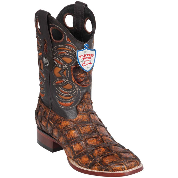 Botas de Pescado Pirarucu Original en Horma Rodeo Cuadrada WW