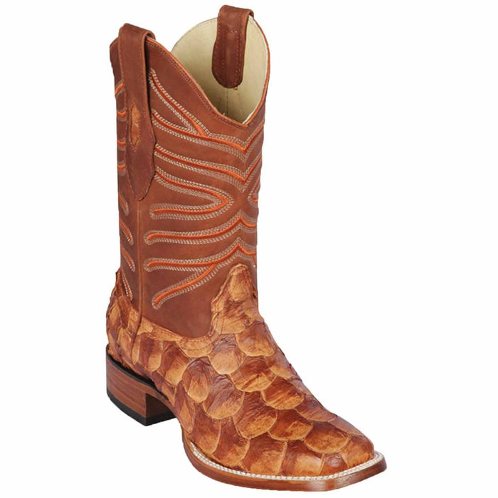 Botas de Pescado Pirarucu Original en Horma Rodeo Cuadrada