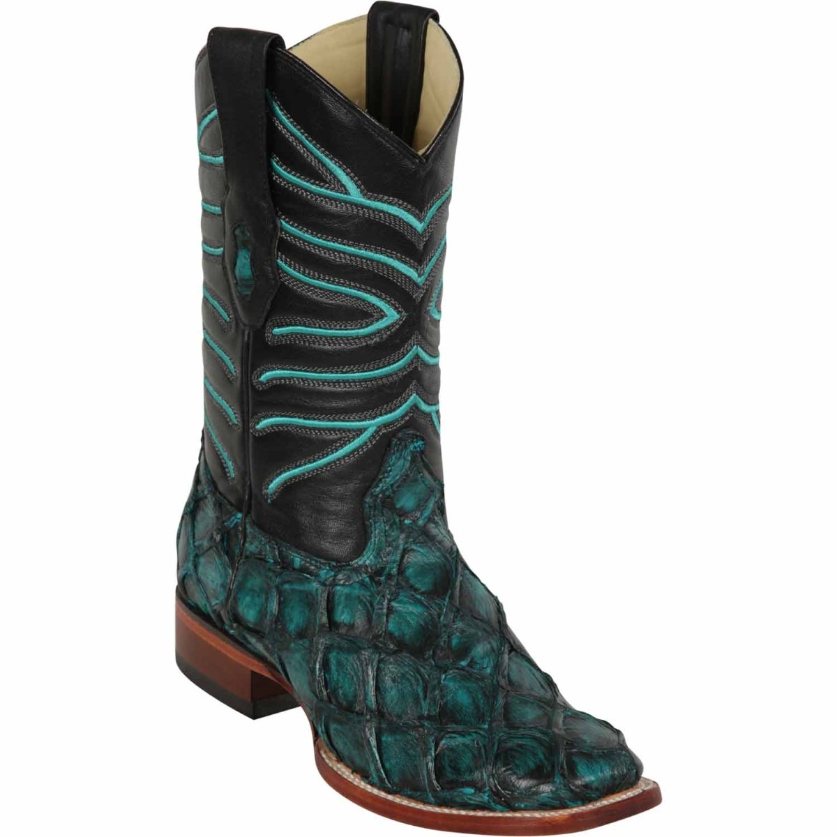 Botas de Pescado Pirarucu Original en Horma Rodeo Cuadrada