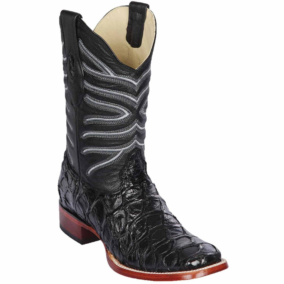 Botas de Pescado Africano Grabado Horma Rodeo Cuadrada main image 1