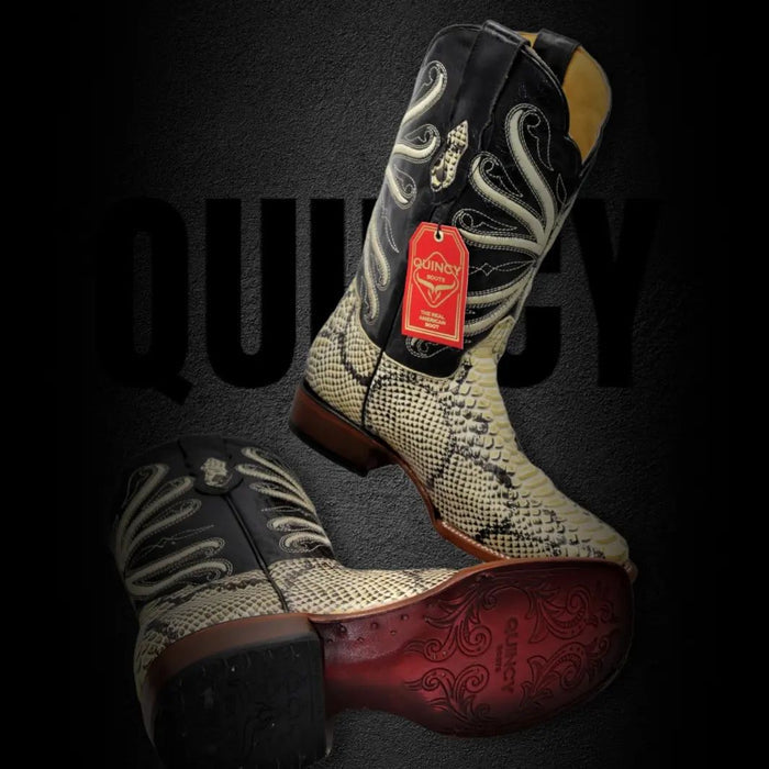 Botas de Piton Grabado Horma Rodeo Cuadrada