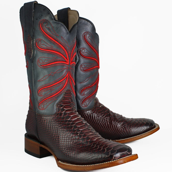 Botas de Piton Grabado Horma Rodeo Cuadrada