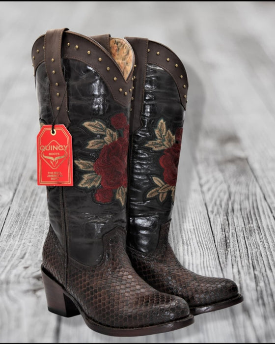 Botas de Piton Grabado para Mujer en Punta Oval - Image 2