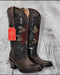 Botas de Piton Grabado para Mujer en Punta Oval