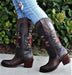 Botas de Piton Grabado para Mujer en Punta Oval