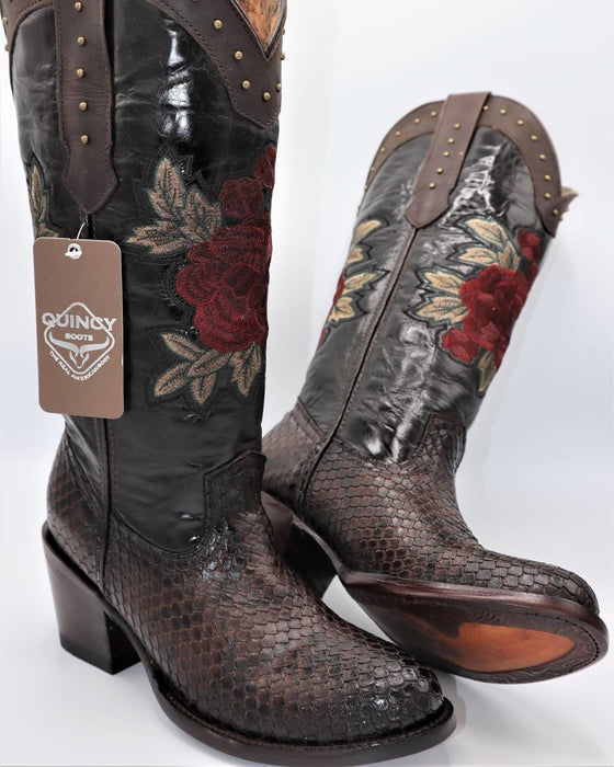 Botas de Piton Grabado para Mujer en Punta Oval - Image 3
