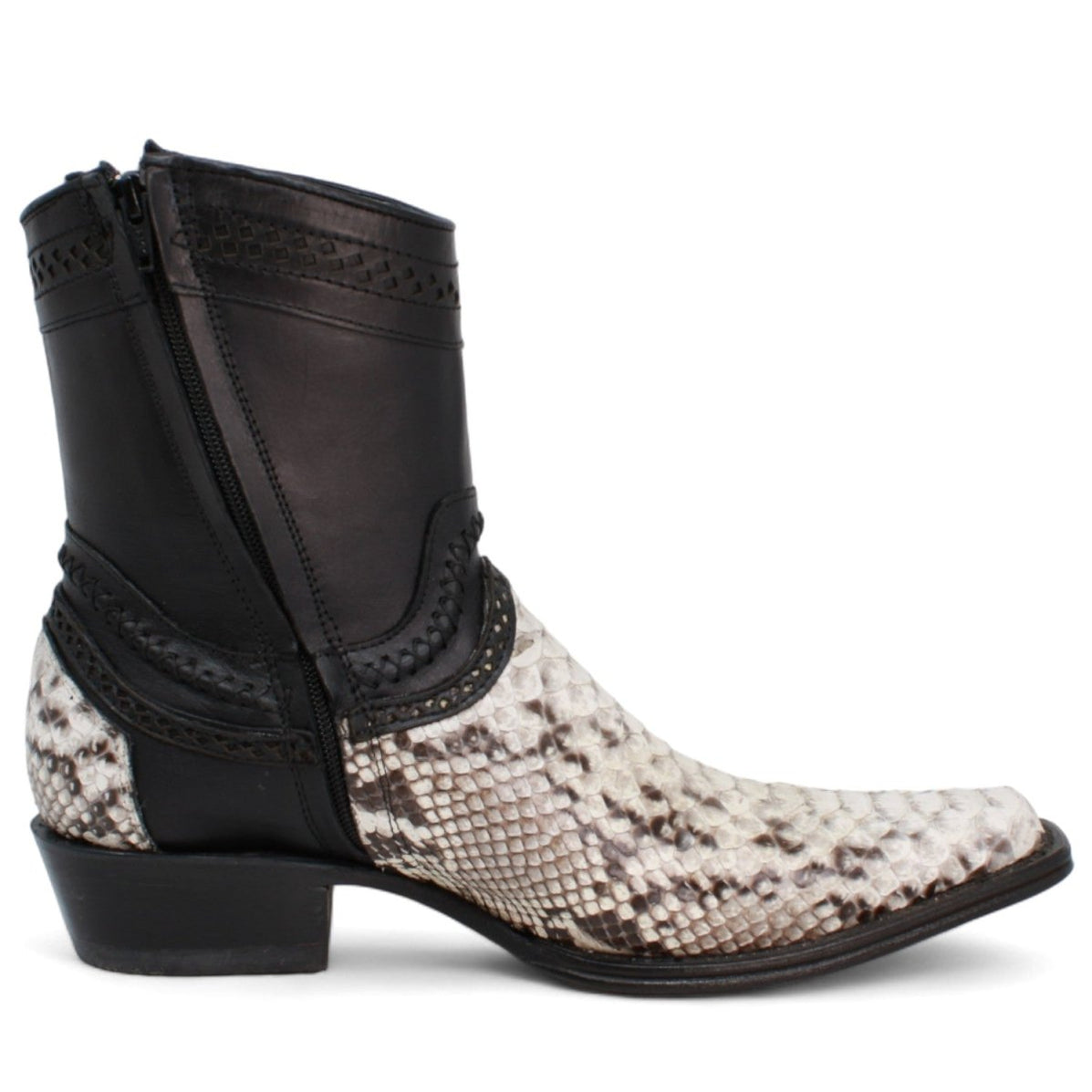 Botas Cortas de Piton Original Punta Europea Color Natural - Los Altos Boots main image 0