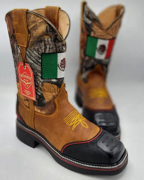 Botas de Trabajo Bandera de Mexico con Casco de Acero - Image 7
