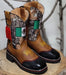 Botas de Trabajo Bandera de Mexico con Casco de Acero