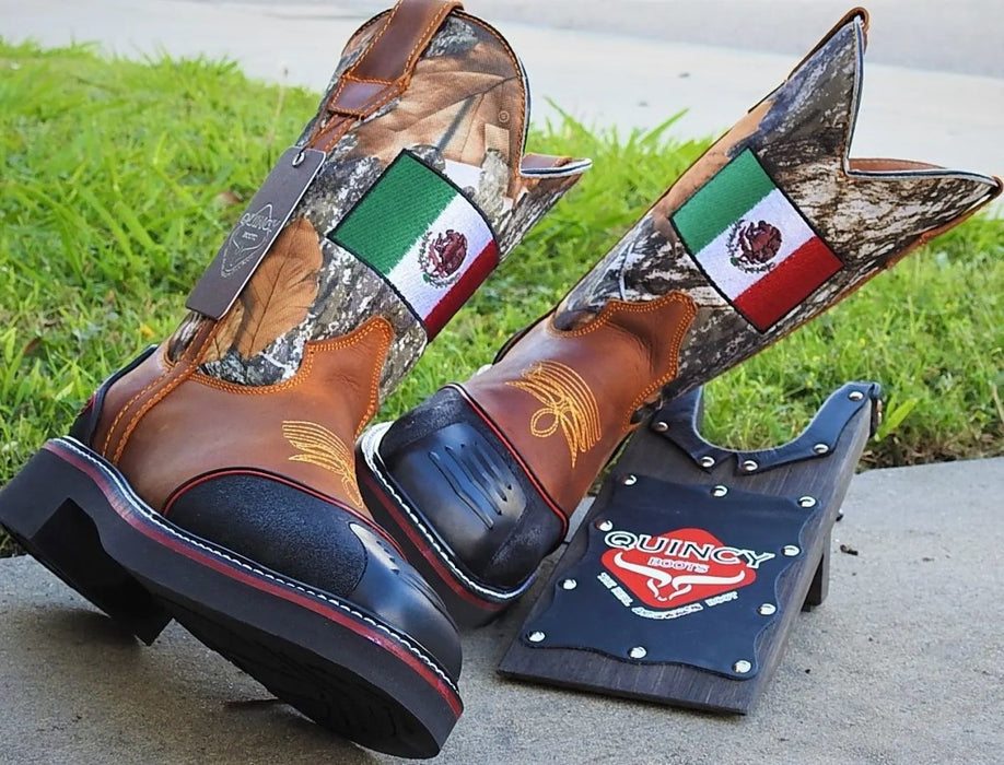 Botas de Trabajo Bandera de Mexico con Casco de Acero