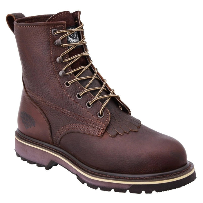 Botas de Trabajo de Agujetas con Barbitas Color Cafe WD