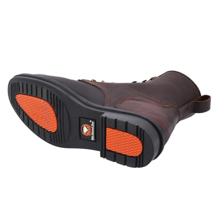 Botas de Trabajo de Agujetas con Barbitas y Casco de Acero Color Cafe WD