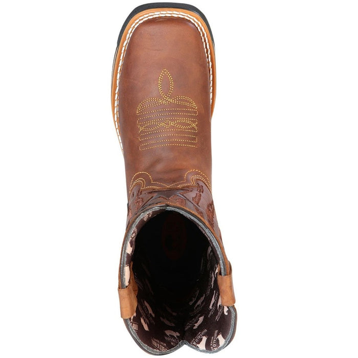 Botas de Trabajo de Cuero Horma Rodeo Color Tan con Estrellas GEN - Image 3
