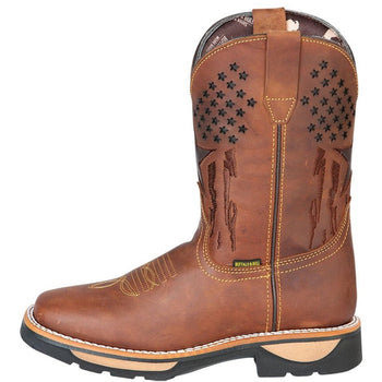 Botas de Trabajo de Cuero Horma Rodeo Color Tan con Estrellas GEN - Image 5