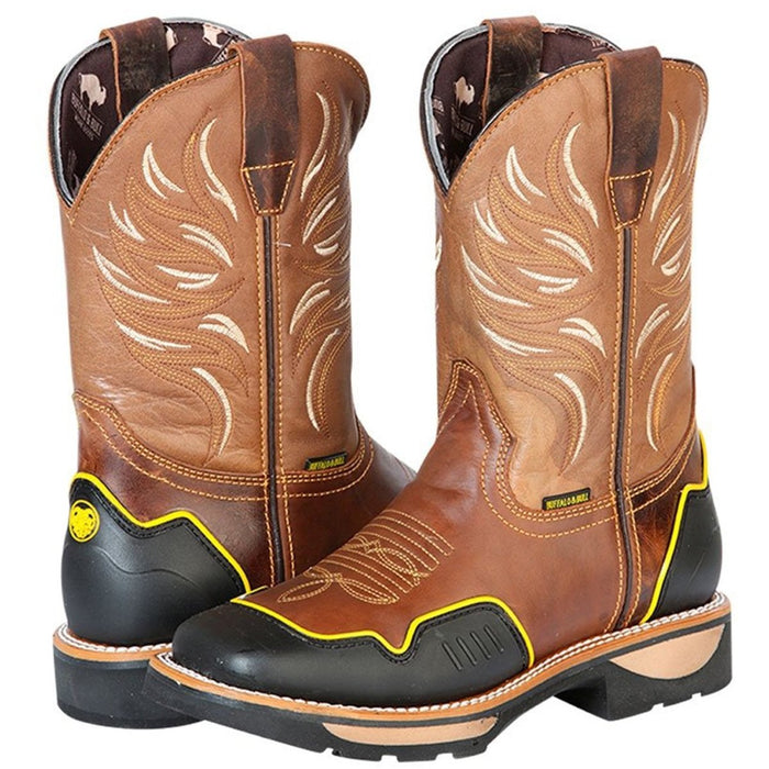 Botas de Trabajo de Cuero Horma Rodeo Color Tan con Proteccion GEN - Image 3
