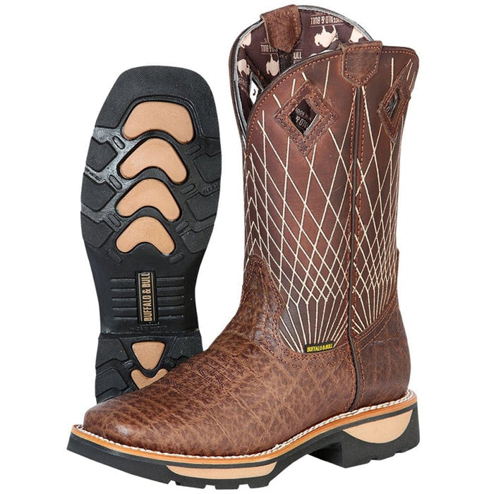 Botas de Trabajo de Cuero Original Horma Rodeo Color Tan GEN — MensUSA