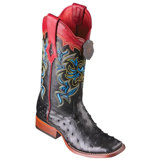 Botas de Avestruz Original en Punta Cuadrada para Dama LAB