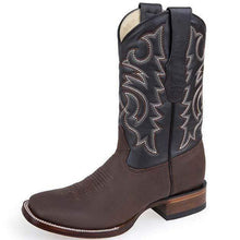 Botas Vaqueras de Cuero Crazy Punta Ancha Color Cafe LAB