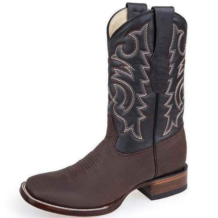 Botas Vaqueras de Cuero Crazy Punta Ancha Color Café