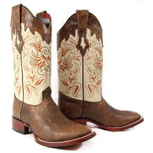 Botas Vaqueras de Cuero en Punta Amplia para Dama