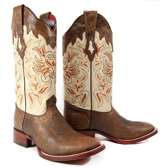 Botas Vaqueras de Cuero en Punta Amplia para Dama