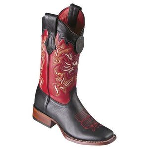 Botas Vaqueras de Cuero Grisly en Punta Amplia para Dama