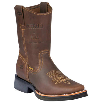 Botas Vaqueras de Cuero Horma Rodeo Color Tan GEN
