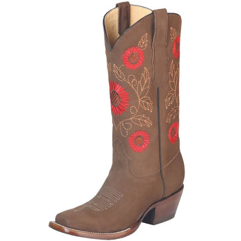 Botas de Gamuza Original para Mujer en Horma Rodeo Camel GEN-51162