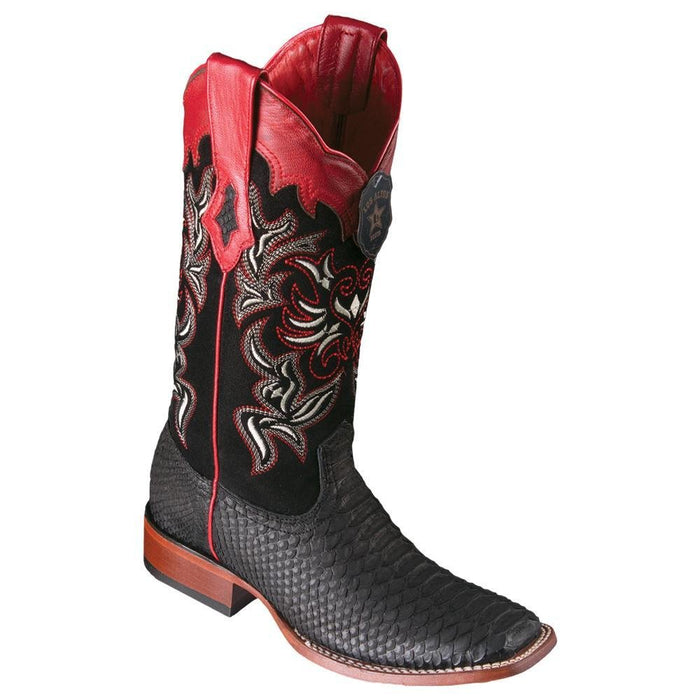 Botas Vaqueras de Piton Original en Punta Cuadrada para Dama