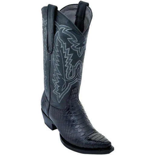 Botas Vaqueras de Piton Original en Punta Recortada para Dama LAB