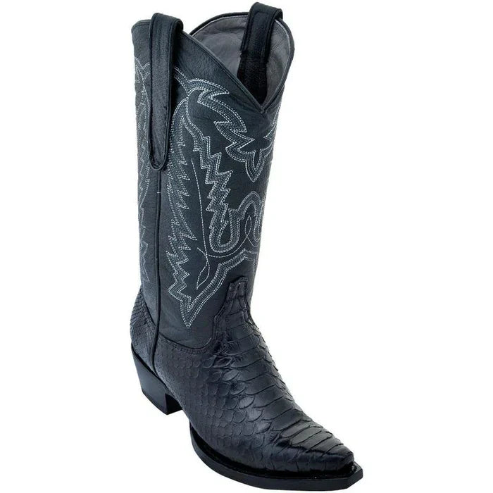 Botas Vaqueras de Piton Original en Punta Recortada para Dama LAB