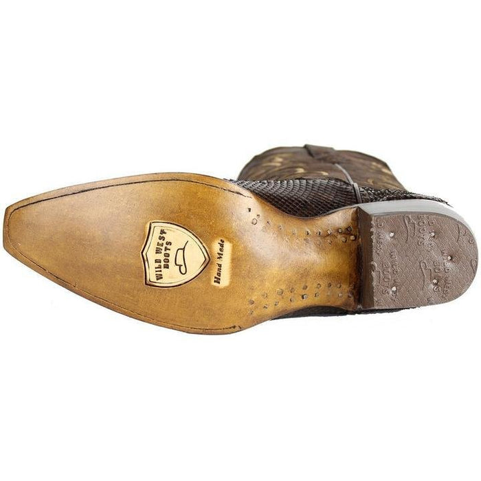 Botas Vaqueras de Piton Original en Punta Recortada para Dama WW-2345707