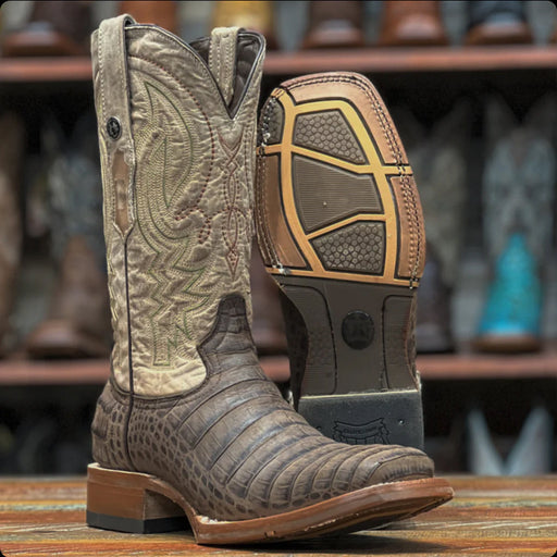 Printed Caiman Belly Square Toe Boots