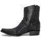 Botines de Pata de Avestruz Original Horma Europea Cuadrada Negro LAB-76B0505