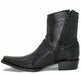 Botines de Pata de Avestruz Original Horma Europea Cuadrada Negro LAB