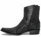 Botines de Pata de Avestruz Original Horma Europea Cuadrada Negro LAB