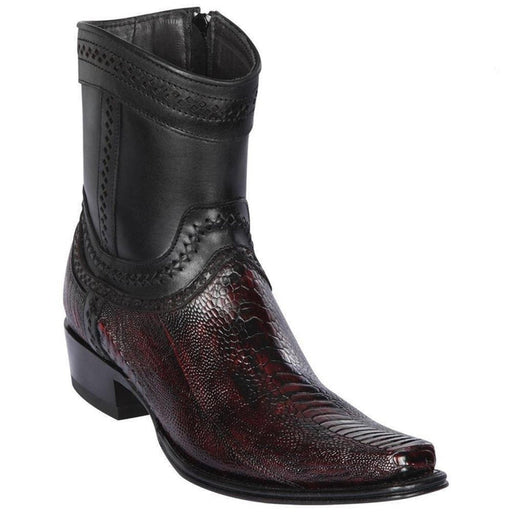 Botin Avestruz Pata Original Horma Europea Cuadrada LAB
