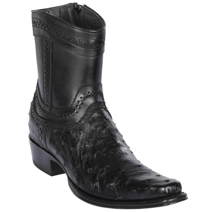 Botas de Avestruz Original Punta Europea Color Mantequilla Difuminado - Los Altos Boots