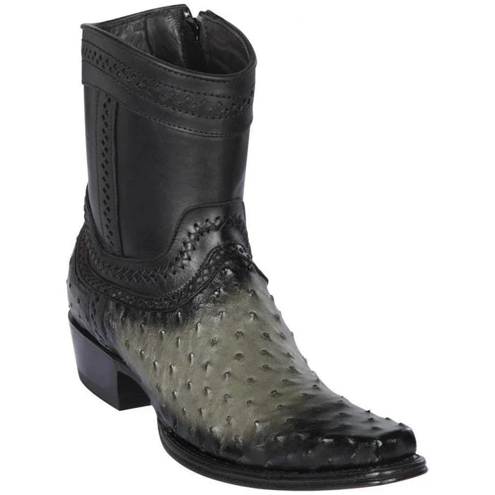 Botin Avestruz Piel Original Punta Europea LAB
