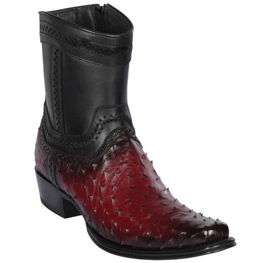Botin Avestruz Piel Original Punta Europea
