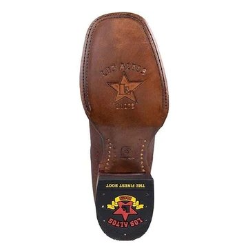Botines Charros de Cuero Rage Punta Cuadrada Color Nuez