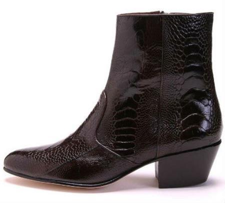 Botin Charro de Piel Avestruz Pata Horma Puntal