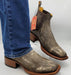 Botin Charro Quincy con Punta Cuadrada Color Cafe Claro