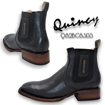 Botines Charros Quincy con Punta Cuadrada Color Negro - Image 4